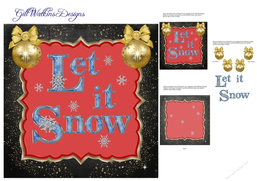 Red and Gold Let It Snow