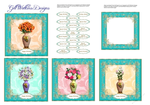 Vase and Flowers Toppers Kit