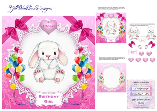 Cute Bunny Birthday Girl 1 - 6