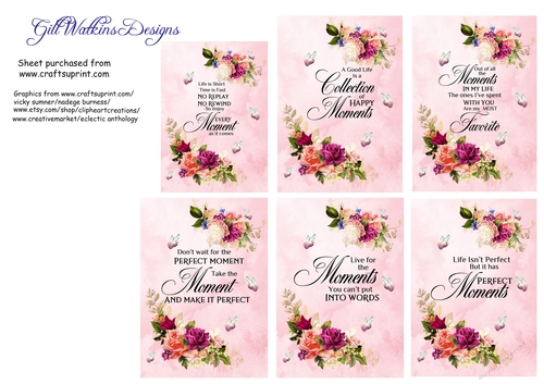 A4 Set of 6 moments quotes
