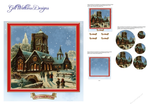Christmas Eve Church Pyramage Card