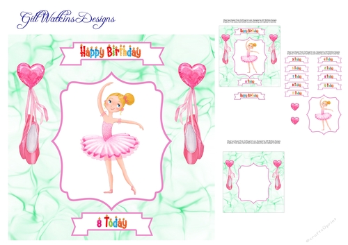 Pretty Ballerina Birthday Card 3 to 11 years