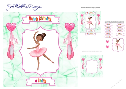 Pretty Ballerina 2 Birthday Card 3 to 11 years