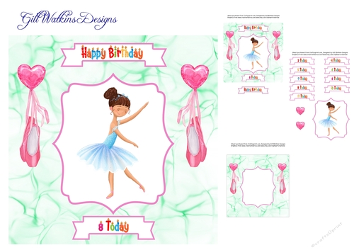 Pretty Ballerina 3 Birthday Card 3 to 11 years
