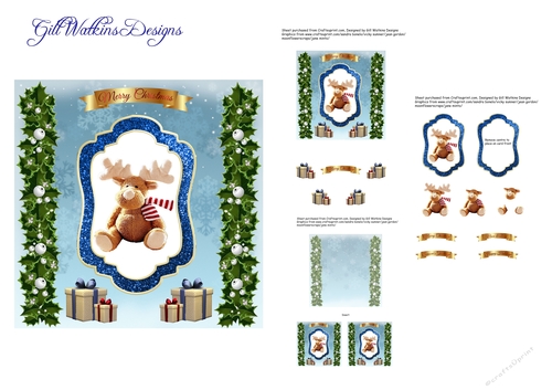 Christmas Reindeer Blue