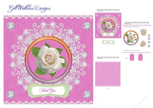 Rose and Lace Thank You