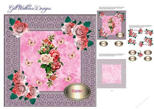 Roses and Butterflies Pink