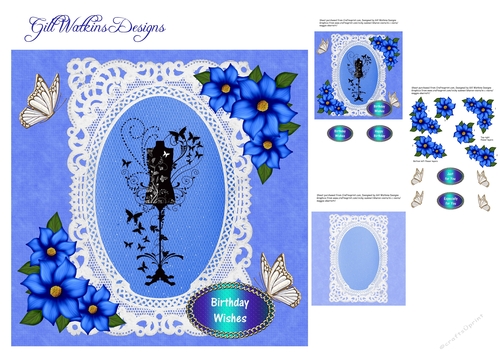 Blue Flowers and Lace