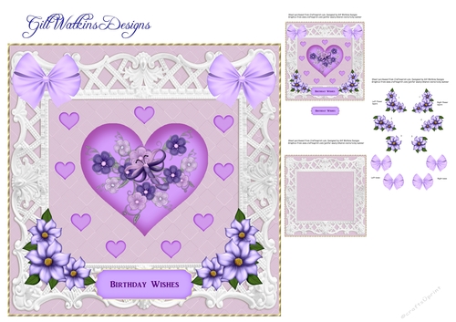 Hearts and Flowers Lilac