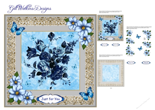 Blue Floral Just for You