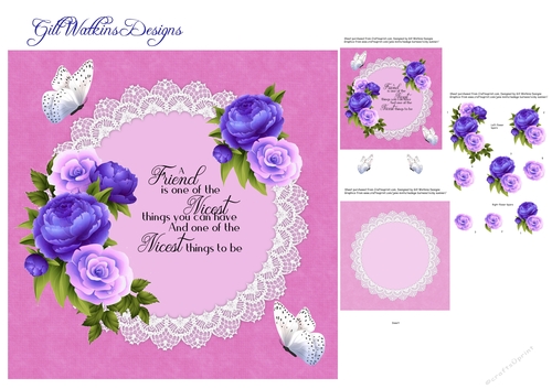 Purple Peony Friend Card 2
