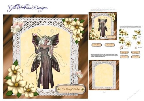 Brown and Cream Fairy Birthday