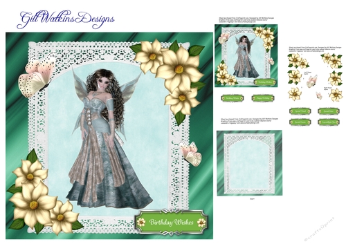 Green and Cream Fairy Birthday