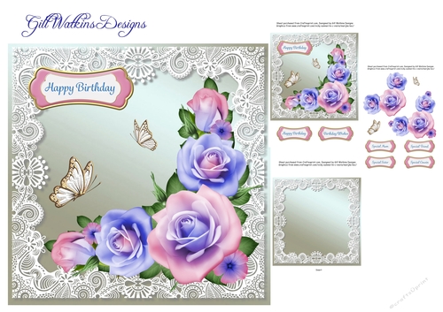 Lilac and Pink Roses 2