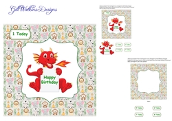 Dragon Happy Birthday Age Card 1 - 8