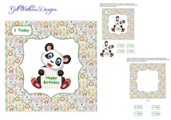 Panda Happy Birthday Age Card 1 - 8