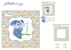 Squirrel Happy Birthday Age Card 1 - 8