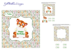 Tiger Happy Birthday Age Card 1 - 8