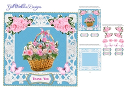 Pink Roses Basket