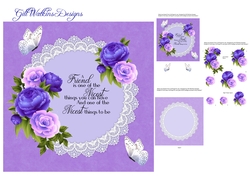 Purple Peony Friend Card 3