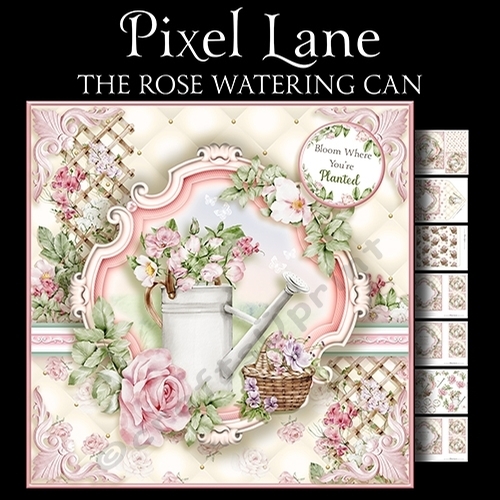 The Rose Covered Watering Can
