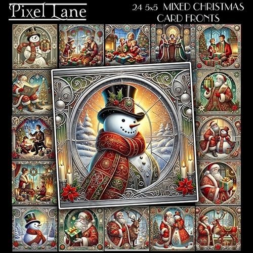 24 Mixed Christmas Toppers/Card Fronts
