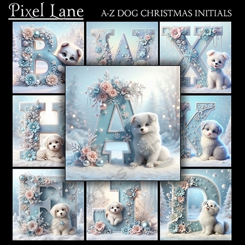 A-Z Christmas Initials (Dog)
