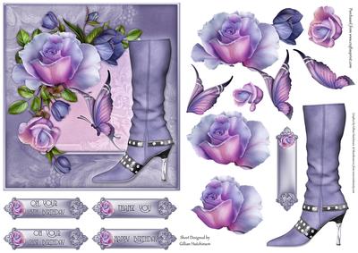 Lilac Floral Boot