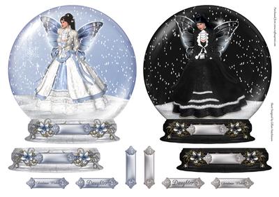 2 Christmas Fairy Snow Globes