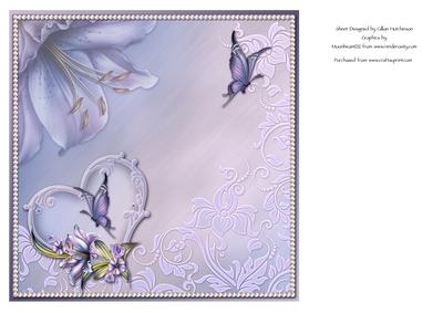 Blank Lilies & Butterfly Insert
