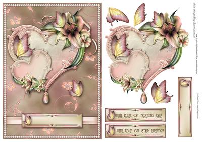 Pink Lilies & Butterflies