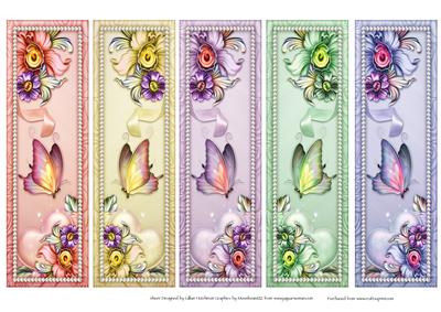 5 Flowers & Butterfly Bookmarks