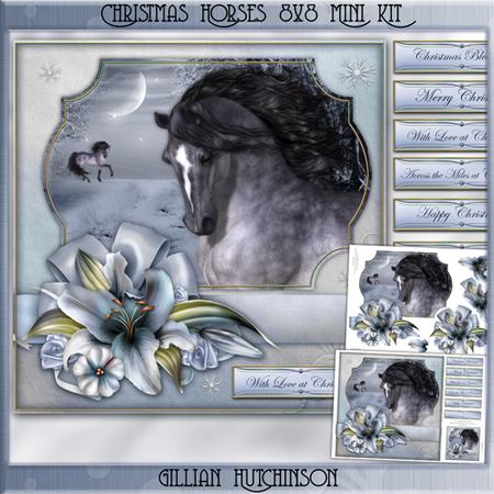 Christmas Horses 8x8 Mini Kit
