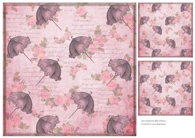 Pink Parasol 8x8 Backing Paper