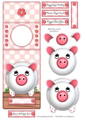 Wine/beer Bottle Gift Tag Piggin' Pink Pig
