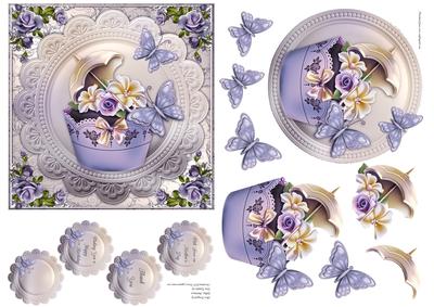 Violet Cupcake & Butterflies