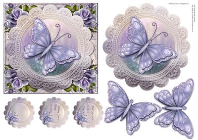 Simply Lilac Butterflies Topper & Decoupage