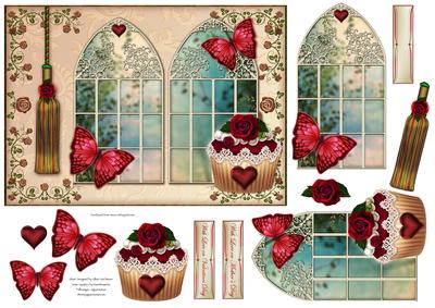 Cupcake Filled with Love Double Window