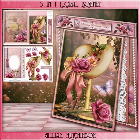 3 in 1 Floral Bonnet