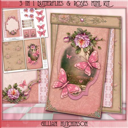 3 in 1 Butterflies & Roses