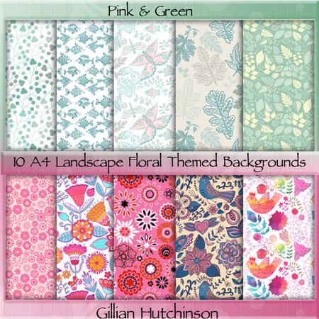 10 A4 Landscape Floral Backgrounds