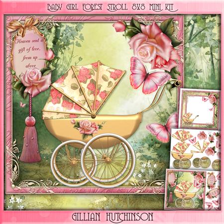 Baby Girl Forest Stroll 8x8 Mini Kit