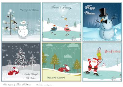 6 Mini Christmas Toppers