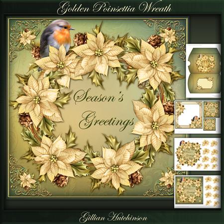 Golden Poinsettia Wreath