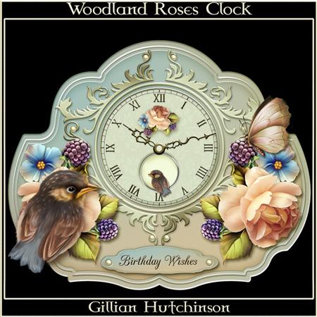 Woodland Roses Clock
