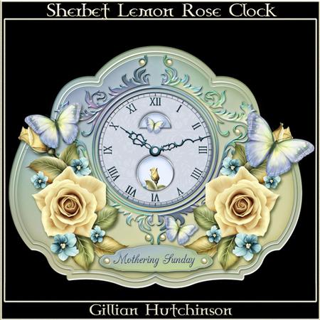 Sherbet Lemon Rose Clock