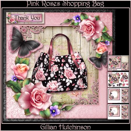 Pink Roses Shopping Bag