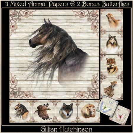 Mixed 8x8 Animal Papers