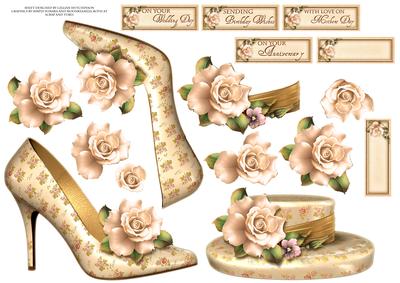 Golden Rose Shoe and Hat
