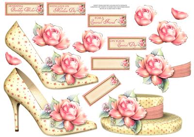 Pink Rose Shoe and Hat